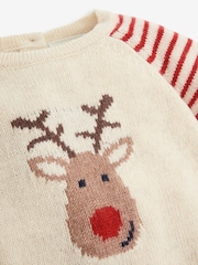 JoJo Maman Bébé Cream Reindeer Knitted Baby Set - Image 5 of 5