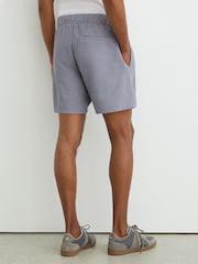 Reiss Airforce Blue Lowden Textured Stripe Drawstring Shorts - Image 5 of 6