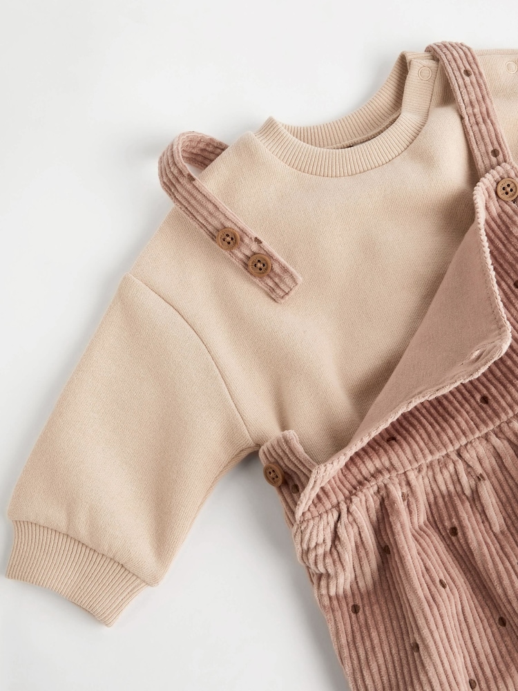 Pink Spot Baby 2pc Baby Dungaree & Bodysuit Set (0mths-2yrs) - Image 5 of 10