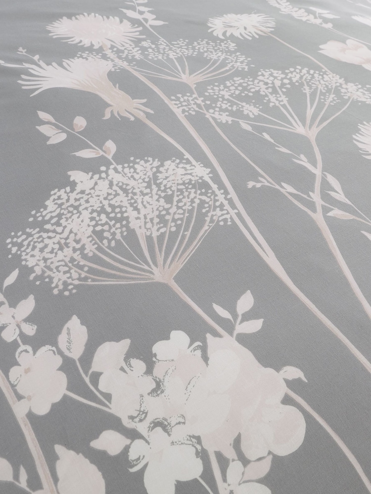 Catherine Lansfield Pink/Grey Meadowsweet Floral Reversible Duvet Cover Set - Image 4 of 4