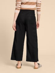 White Stuff Black Linen Blend Harper Trousers - Image 2 of 7