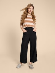 White Stuff Black Linen Blend Harper Trousers - Image 3 of 7