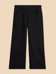 White Stuff Black Linen Blend Harper Trousers - Image 5 of 7