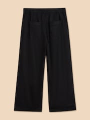 White Stuff Black Linen Blend Harper Trousers - Image 6 of 7