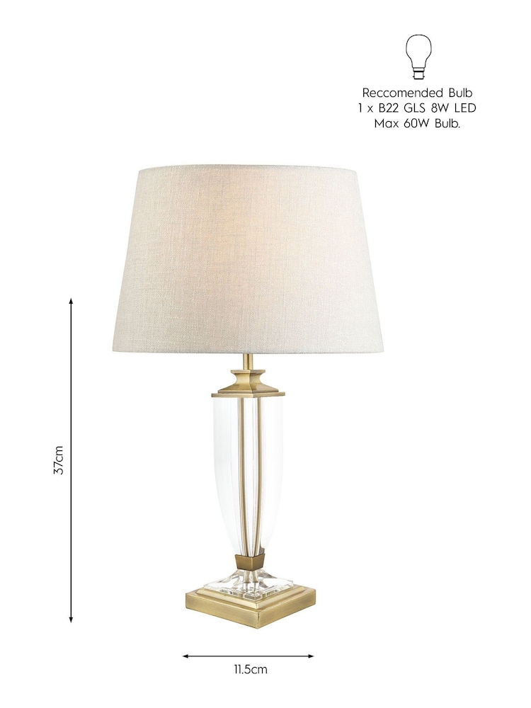Laura Ashley Brass Carson Crystal Table Medium Lamp Base - Image 3 of 3