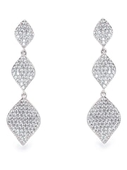 Ivory & Co Rhodium Rochelle Crystal Pave Triple Drop Earrings - Image 1 of 5