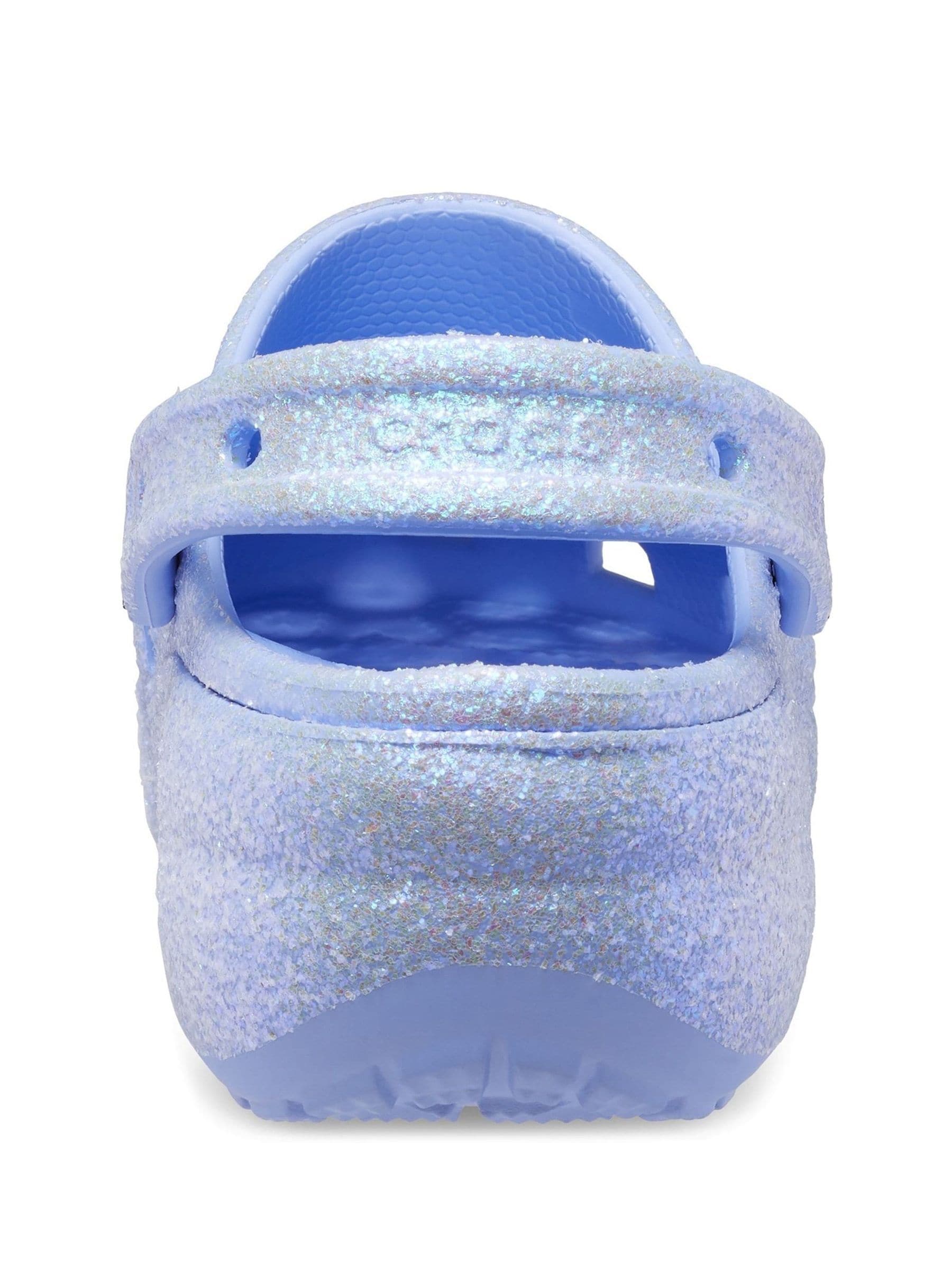 Crocs Blue Classic Platform Glitter Clogs