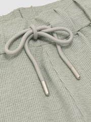 Reiss Sage Green Lowden Textured Stripe Drawstring Shorts - Image 6 of 6
