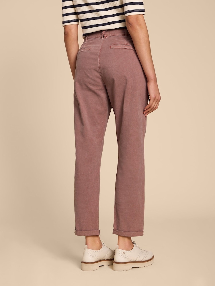 White Stuff Pink Twister Chino Trousers With Linen - Image 2 of 6