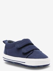 Navy Blue Tape Two Strap Baby Pram Shoes (0-24mths) - Image 3 of 6
