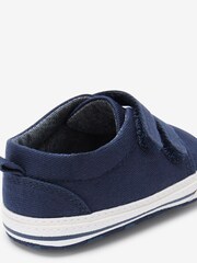 Navy Blue Tape Two Strap Baby Pram Shoes (0-24mths) - Image 6 of 6