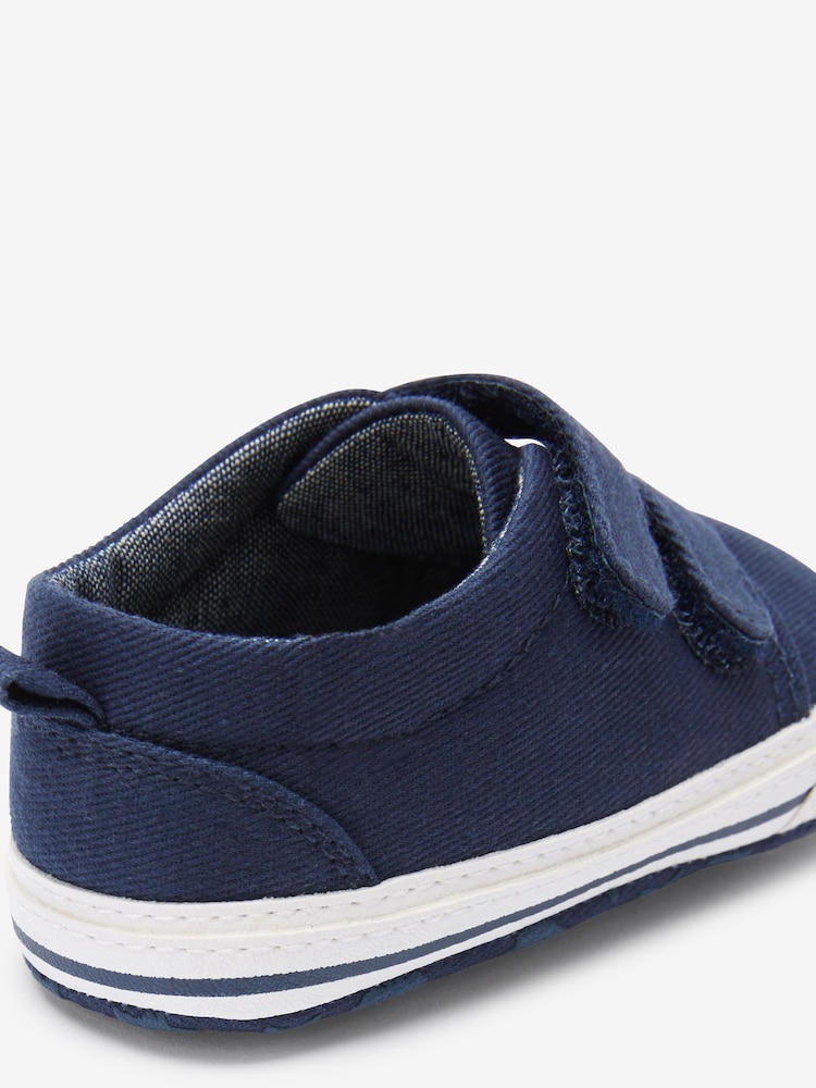 Navy Blue Tape Two Strap Baby Pram Shoes (0-24mths) - Image 6 of 6