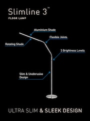 Daylight Company Silver Slimline 3 Floor Task Lamp - Image 3 of 5