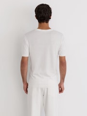 Reiss White Salina Cotton-Modal V-Neck Tailored-Fit T-Shirt - Image 5 of 6