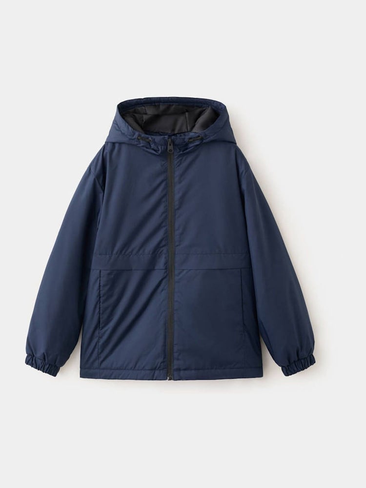 Mango Blue Hooded Raincoat Jacket - Image 1 of 4 Mango Blue Hooded Raincoat Jacket - Image 1 of 4