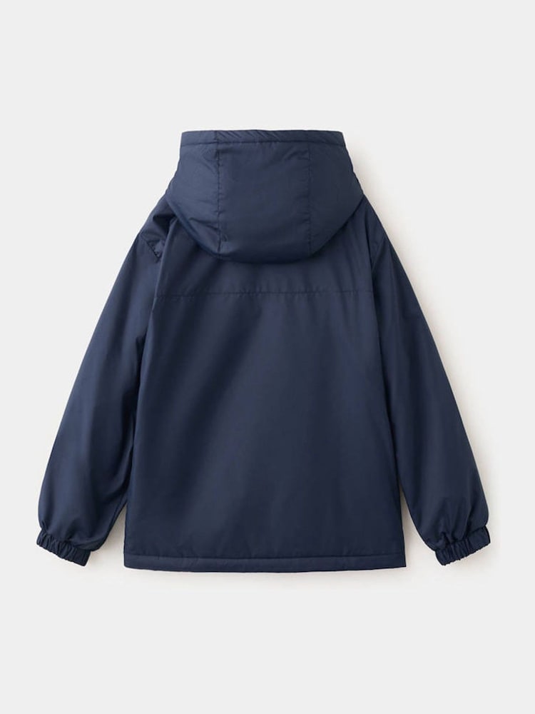 Mango Blue Hooded Raincoat Jacket - Image 2 of 4 Mango Blue Hooded Raincoat Jacket - Image 2 of 4