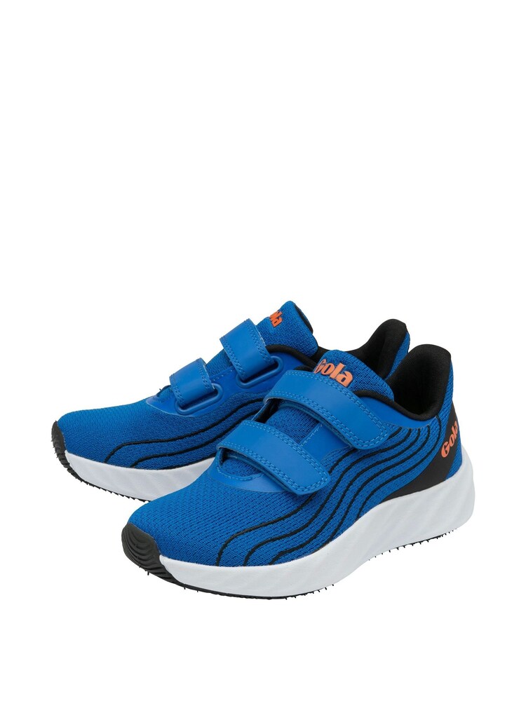 Gola Blue Alzir Twin Bar Quick Fasten Kids Training Trainers - Image 2 of 4