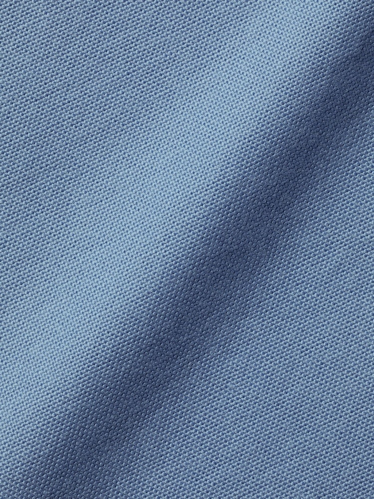 Charles Tyrwhitt Blue Plain Slim Fit Button-down Washed Oxford 100% Cotton Shirt - Image 6 of 6