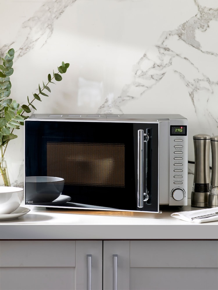 Polished Chrome Digital 800W 20L Microwave - Image 2 of 5