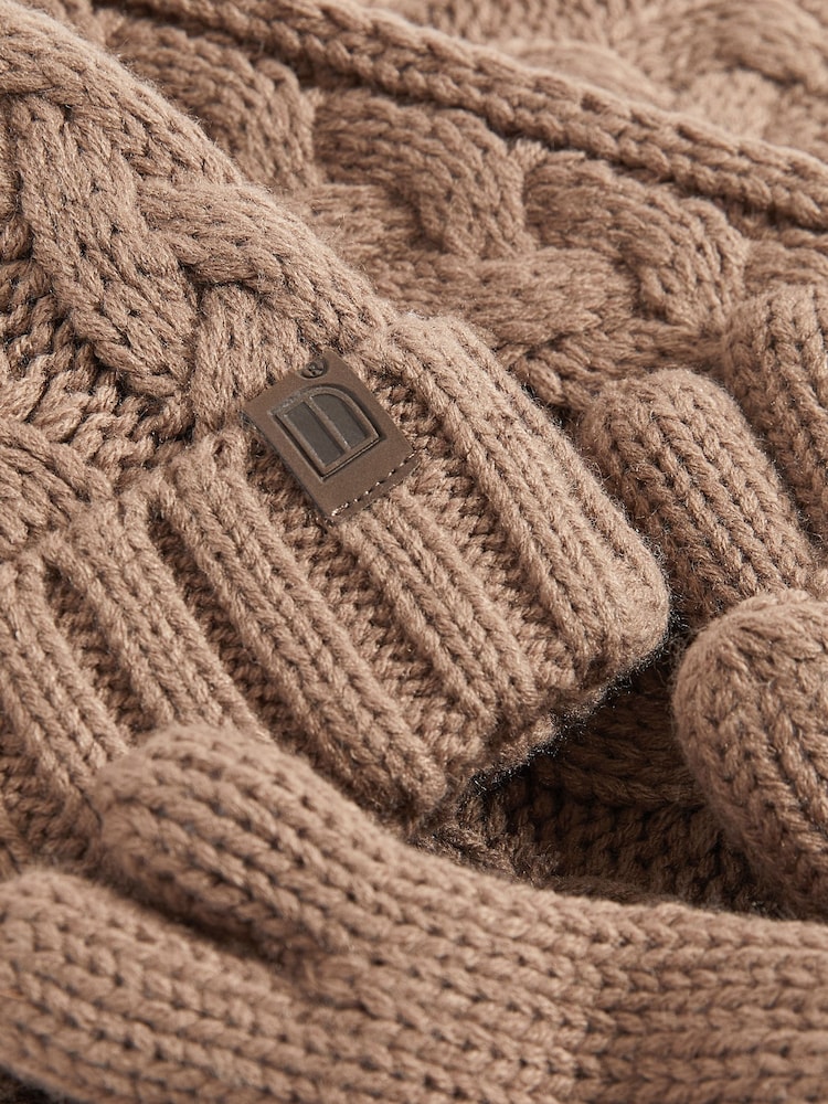 Mocha Brown Knitted Hat, Gloves and Scarf 3 Piece Set (3-16yrs) - Image 2 of 2