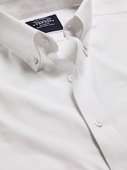 Charles Tyrwhitt White Slim Fit Ditsy Floral Print Non-Iron 100% Cotton Print Shirt - Image 4 of 5