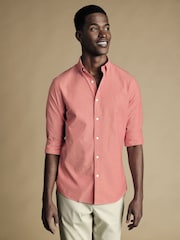 Pink - Charles Tyrwhitt, einfarbiges Oxford-Stretch-Hemd in Slim-Fit mit Knopfleiste und Waschung, 100 % Baumwolle, einfarbig - Bild 1 von 6