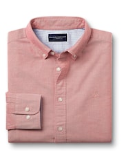 Pink - Charles Tyrwhitt, einfarbiges Oxford-Stretch-Hemd in Slim-Fit mit Knopfleiste und Waschung, 100 % Baumwolle, einfarbig - Bild 4 von 6