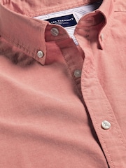 Pink - Charles Tyrwhitt, einfarbiges Oxford-Stretch-Hemd in Slim-Fit mit Knopfleiste und Waschung, 100 % Baumwolle, einfarbig - Bild 5 von 6