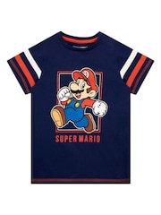 Character Blue 100% Cotton Super Mario Gaming T-Shirt - Image 1 of 2