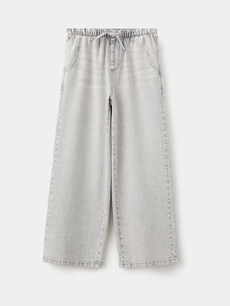 Mango Grey Wide Leg Draw String Waist Jeans - Image 1 of 4