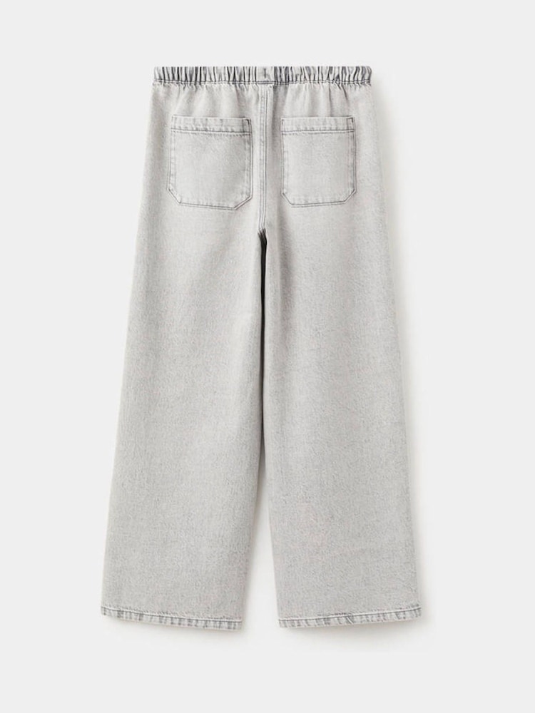 Mango Grey Wide Leg Draw String Waist Jeans - Image 2 of 4