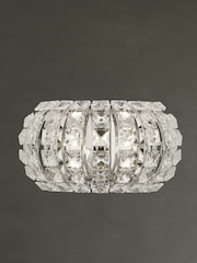 Searchlight Chrome Silo 2 Light Wall Light With Crystal Glass - Image 1 of 3