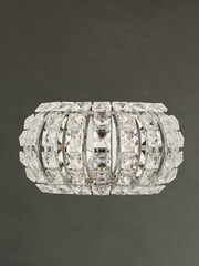 Searchlight Chrome Silo 2 Light Wall Light With Crystal Glass - Image 2 of 3
