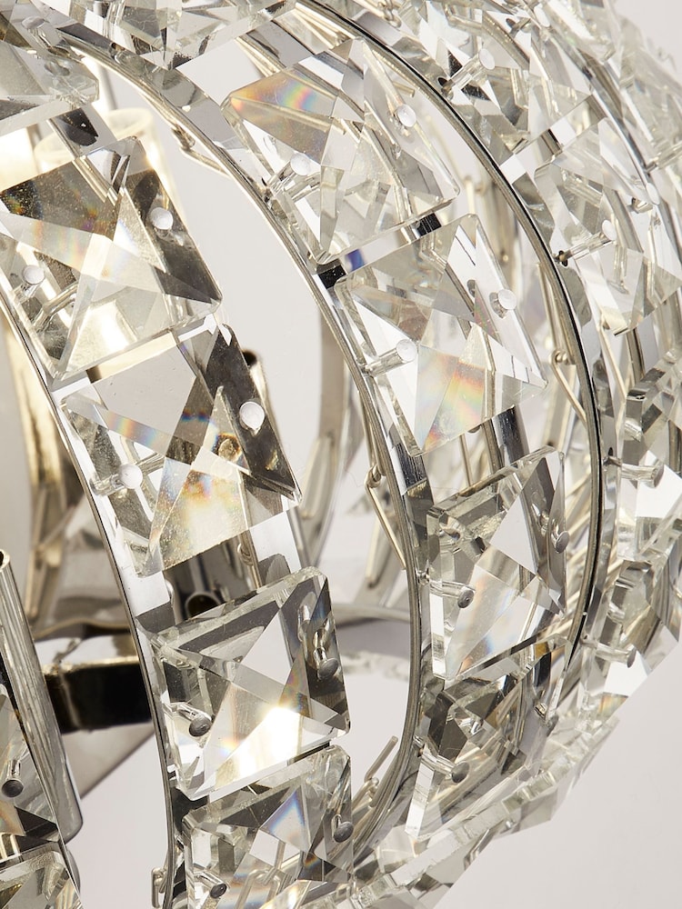 Searchlight Chrome Silo 2 Light Wall Light With Crystal Glass - Image 3 of 3