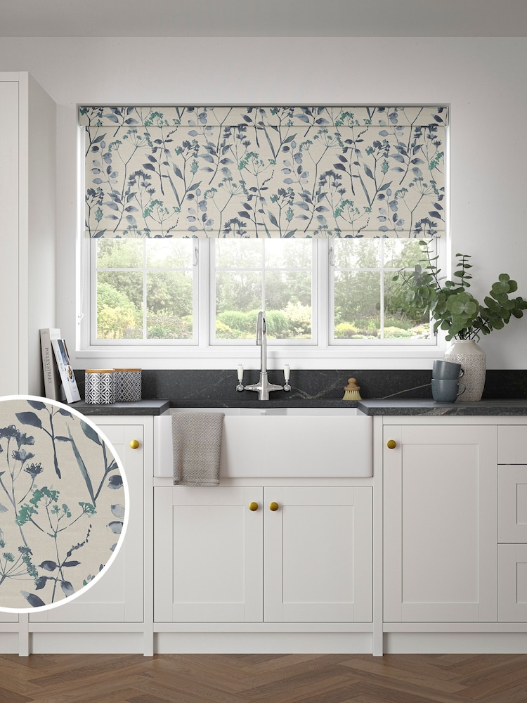 Blue Isla Floral Made to Measure Roller Blind - Image 1 of 6