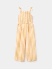 Mango Yellow Stripe Wide Leg Jumpsuit - Image 1 of 4