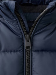 Mango Blue Hooded Puffer Amerlong Coat - Image 3 of 4