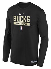 Nike Black Milwaukee Bucks Long Sleeve Practice T-Shirt Youth - Image 2 of 3