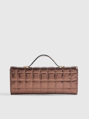 River Island Brown Lila PU Quilted Clutch Bag - Image 3 of 6