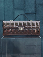 River Island Brown Lila PU Quilted Clutch Bag - Image 4 of 6