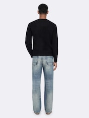 AllSaints Black Wulf Henley Jumper - Image 2 of 8