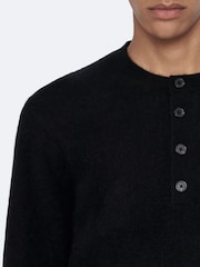 AllSaints Black Wulf Henley Jumper - Image 7 of 8