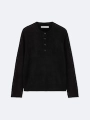 AllSaints Black Wulf Henley Jumper - Image 8 of 8