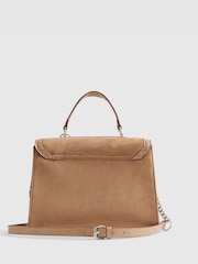 River Island Brown Blair Faux Suede Bar Front Charm Tote Bag - Image 4 of 6
