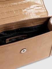 River Island Brown Blair Faux Suede Bar Front Charm Tote Bag - Image 6 of 6