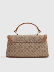 River Island Brown Blair Hotfix Jacquard Tote Cross-Body Bag - Image 3 of 6