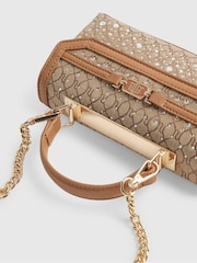 River Island Brown Blair Hotfix Jacquard Tote Cross-Body Bag - Image 4 of 6