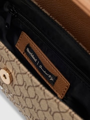 River Island Brown Blair Hotfix Jacquard Tote Cross-Body Bag - Image 6 of 6