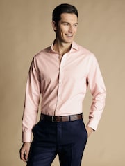 Charles Tyrwhitt Pink Slim Fit Ditsy Floral Print Non-Iron 100% Cotton Print Shirt - Image 1 of 7