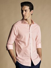 Charles Tyrwhitt Pink Slim Fit Ditsy Floral Print Non-Iron 100% Cotton Print Shirt - Image 2 of 7